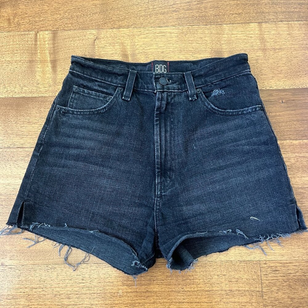 BDG Black Girlfriend High Rise Denim Shorts